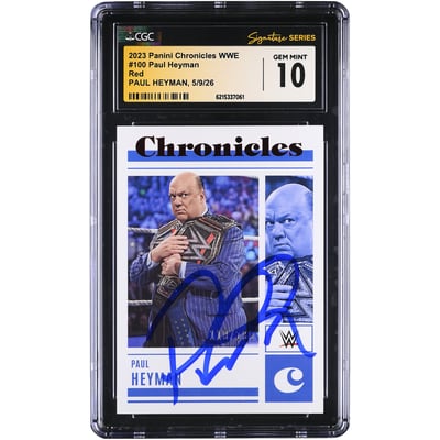 Paul Heyman WWE Autographed 2023 Panini Chronicles Red #100 #/199 CGC Fanatics Witnessed Authenticated GEM MINT 10 Card