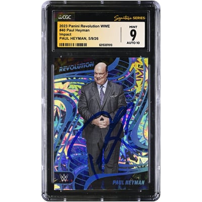 Paul Heyman WWE Autographed 2023 Panini Revolution Impact #40 #/199 CGC Fanatics Witnessed Authenticated 9/10 Card