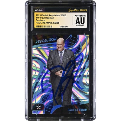Paul Heyman WWE Autographed 2023 Panini Revolution Sunburst #40 #/99 CGC Fanatics Witnessed Authenticated AUTO 10 Card