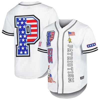 Peanuts Freeze Max Patriotism Baseball Jersey - White