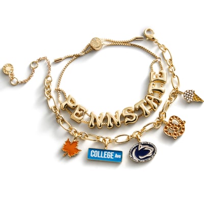 Penn State Nittany Lions BaubleBar Two-Piece Delicate Charm & Slogan Bracelet Set