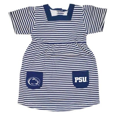Penn State Nittany Lions Little King Girls Toddler Square Neck Striped Dress - Navy