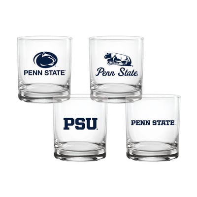  Penn State Nittany Lions Indigo Falls Core 4-Pack Collectors 14oz. Rocks Glass Set
