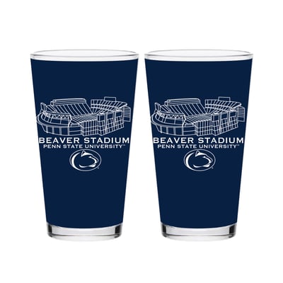  Penn State Nittany Lions Indigo Falls Core Stadium Pint Glass 2-Pack