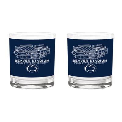  Penn State Nittany Lions Indigo Falls Core Stadium Two-Piece 14oz. Rocks Glass Set