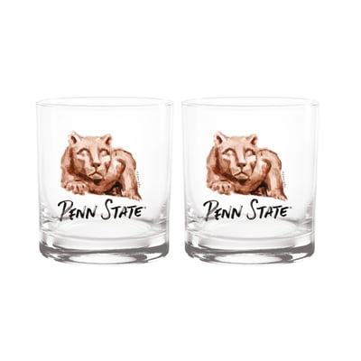  Penn State Nittany Lions Indigo Falls Laura Wilcox Mascot Two-Piece 14oz. Rocks Glass Set