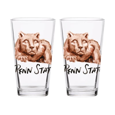 Penn State Nittany Lions Indigo Falls Laura Wilcox Mascot Two-Piece 16oz. Pint Glass Set