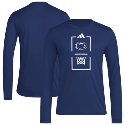  Penn State Nittany Lions adidas On-Court Pregame Long Sleeve AEROREADY T-Shirt - Navy