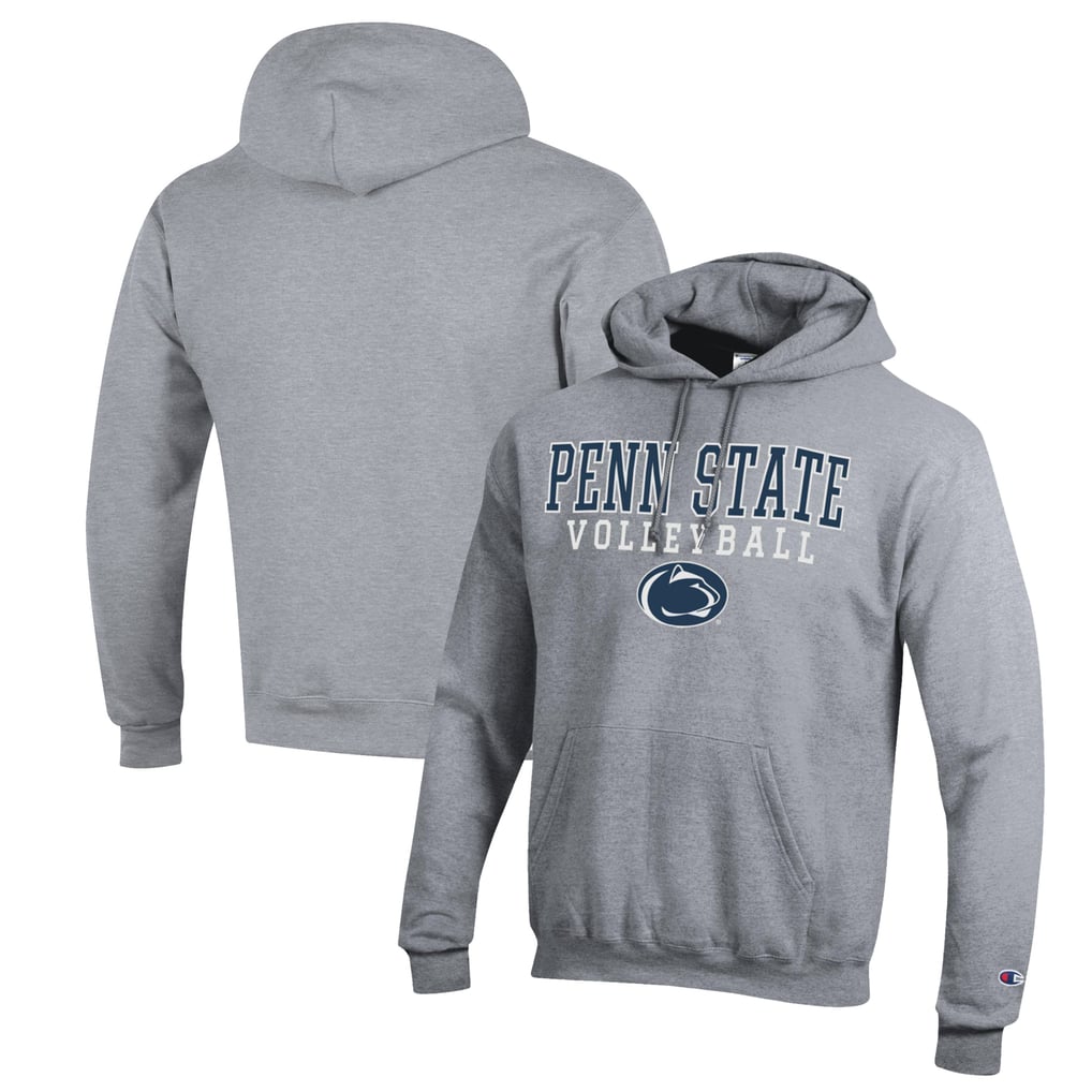 Penn State Nittany Lions Champion Stack Logo Volleyball Powerblend Pullover Hoodie - Heather Gray