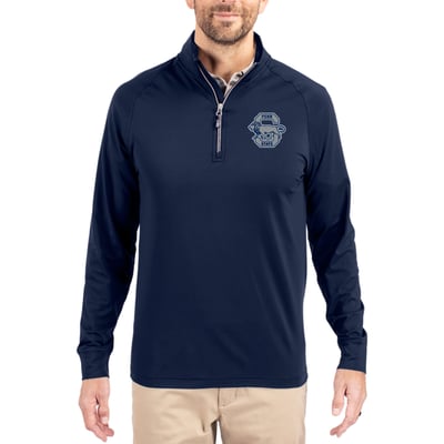 Penn State Nittany Lions Cutter & Buck Adapt Eco Knit Stretch Recycled Quarter-Zip Pullover Top - Navy
