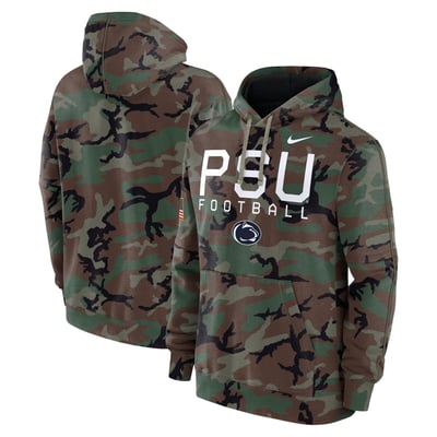  Penn State Nittany Lions Nike 2024 Military Appreciation Club Fleece Pullover Hoodie - Camo
