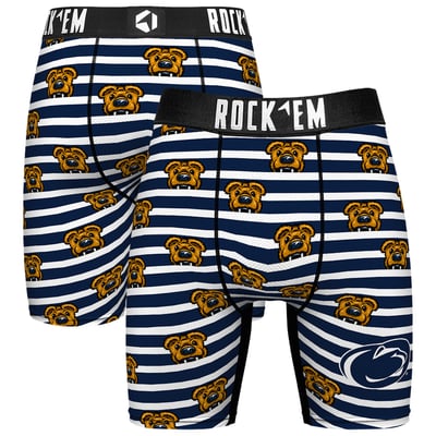  Penn State Nittany Lions Rock Em Mascot Stripes Boxer Briefs - Navy