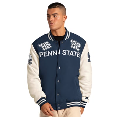 Penn State Nittany Lions Starter Triple Crown Commemorative Full Snap Jacket - Navy