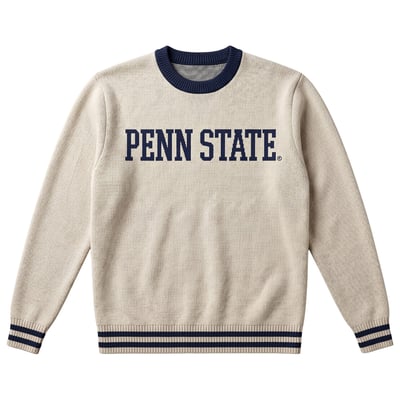  Penn State Nittany Lions Uscape Apparel Renew Varsity Sweater - Cream