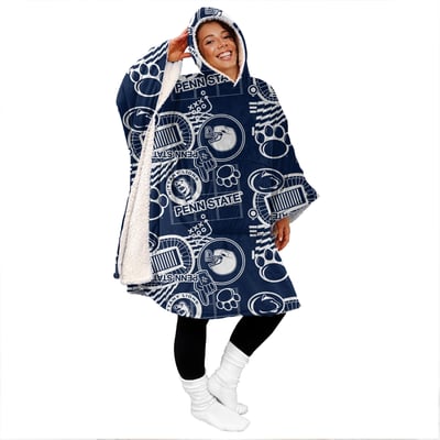 Penn State Nittany Lions Pegasus Mashup 50" x 70" Bloncho Sherpa Fan Cape