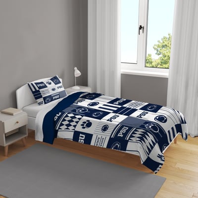 Penn State Nittany Lions Pegasus Patchwork Plaid Two-Piece Twin/Twin XL Bed in a Bag Set