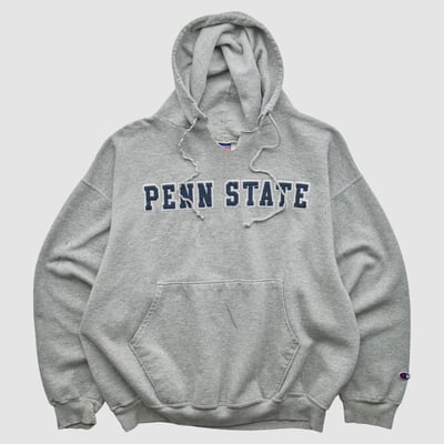 Penn State Nittany Lions Champion 2000s Hooded Pullover Sweatshirt - Heather Gray - M by Fanatics Real Vintage