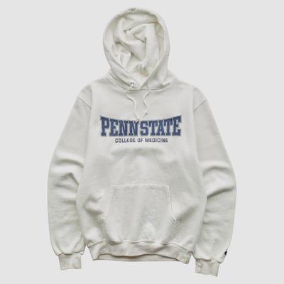 Penn State Nittany Lions Champion 2000s Hooded Pullover Sweatshirt - White - XXS by Fanatics Real Vintage