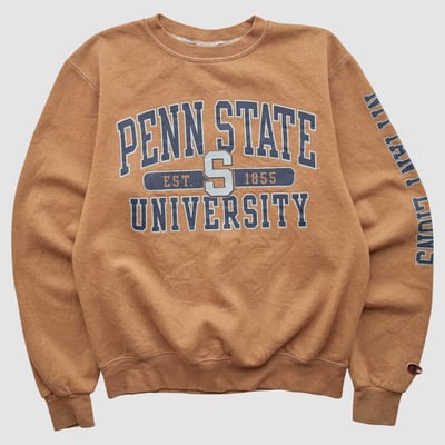 Penn State Nittany Lions Champion 2000s Pullover Sweatshirt - Clay - XS by Fanatics Real Vintage
