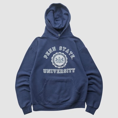 Penn State Nittany Lions Jerzees 2000s Hooded Pullover Sweatshirt - Navy - XS by Fanatics Real Vintage