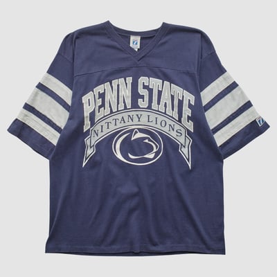 Penn State Nittany Lions Logo 7 90s T-shirt - Navy - L by Fanatics Real Vintage