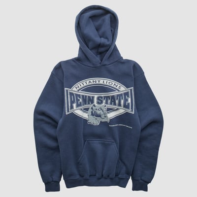 Penn State Nittany Lions Logo Athletic 90s Hooded Pullover Sweatshirt - Navy - Yth M by Fanatics Real Vintage