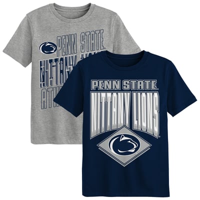 Penn State Nittany Lions Outerstuff Preschool Trench Kings 2-Pack T-Shirt Set - Navy/Gray