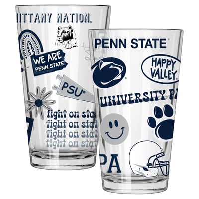 Penn State Nittany Lions The Memory Company 2-Pack 16oz. Pint Glass Loco Design Set