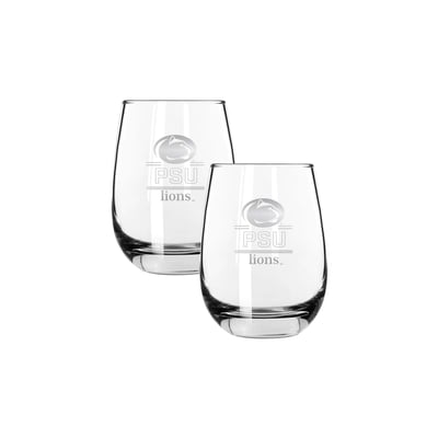 Penn State Nittany Lions The Memory Company Two-Piece 15oz. Classic Crew Stemless Wine Glass Set