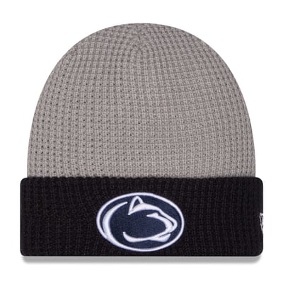 Penn State Nittany Lions New Era Unisex Cuffed Waffle Knit Hat - Gray/Navy