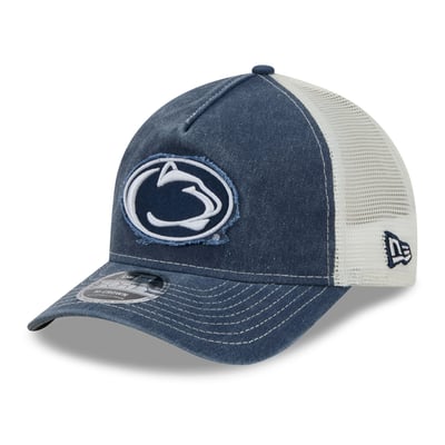Penn State Nittany Lions New Era Unisex Faded A-Frame 9FORTY Adjustable Trucker Hat - Navy