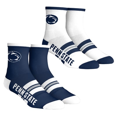  Penn State Nittany Lions Rock Em Unisex 2-Pack Multi Stripe Quarter Socks Set