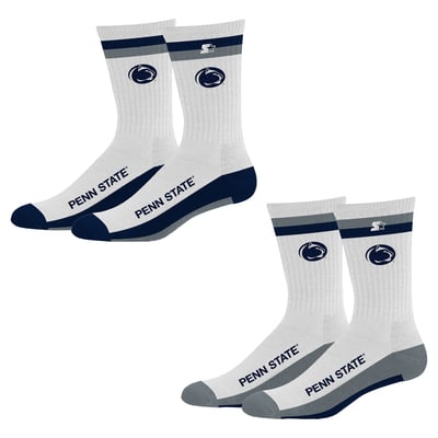  Penn State Nittany Lions Starter Unisex Two-Pack Stripe Top End Crew Socks