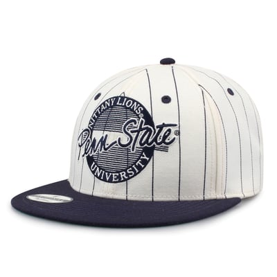 Penn State Nittany Lions The Game Unisex '90 Pinstripe Snapback Hat - White/Navy