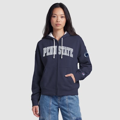 Penn State Nittany Lions Champion Women's Arch Full-Zip Fleece Hoodie - Navy