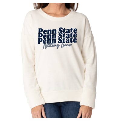 Penn State Nittany Lions Flying Colors Apparel Women's Marly Side Split Sweatshirt - Cream
