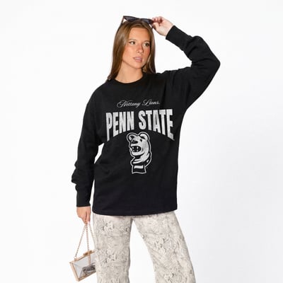 Penn State Nittany Lions Gameday Couture Women's Bold Ambition Oversized Long Sleeve T-Shirt - Black