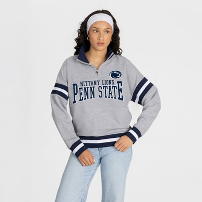  Penn State Nittany Lions Gameday Couture Women's Hold the Line Quarter-Zip Pullover - Gray