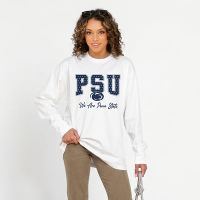 Penn State Nittany Lions Gameday Couture Women's Sweet Spot Oversized Long Sleeve T-Shirt - White