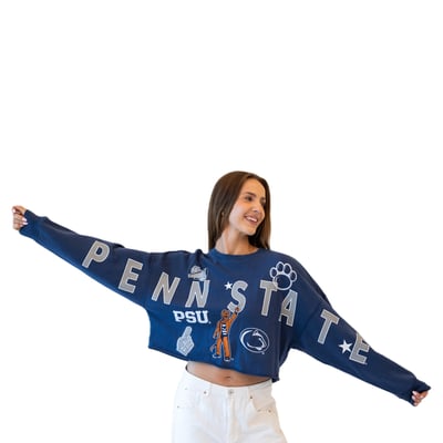Penn State Nittany Lions Gameday Social Women's Patch Phipps Sweatshirt - Navy
