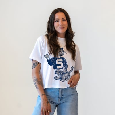  Penn State Nittany Lions Gameday Social Women's Vault Mascot T-Shirt - White