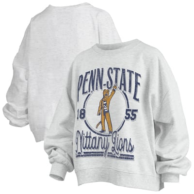 Penn State Nittany Lions Pressbox Women's Oversized Bravo Melange Janise Sweatshirt - Heather Gray