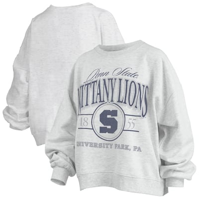 Penn State Nittany Lions Pressbox Women's Oversized Vinson Melange Janise Sweatshirt - Heather Gray