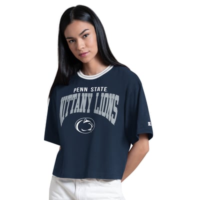 Penn State Nittany Lions Starter Women's Ace Cropped T-Shirt - Navy