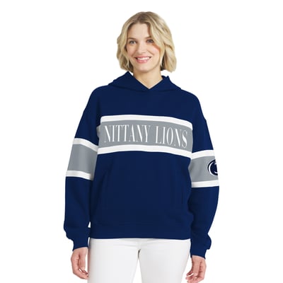  Penn State Nittany Lions WEAR by Erin Andrews Women's Colorblock Hoodie - Blue