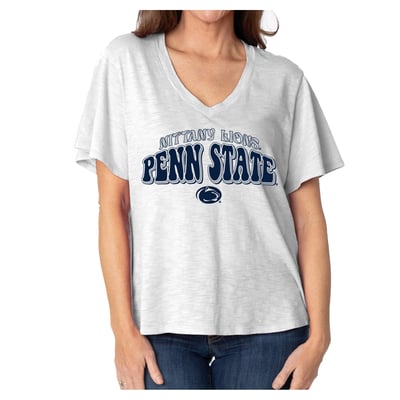  Penn State Nittany Lions Women's Fawn Flutter Sleeve T-Shirt - White