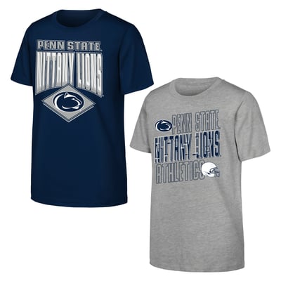 Penn State Nittany Lions Outerstuff Youth Trench Kings 2-Pack T-Shirt Set - Navy/Gray