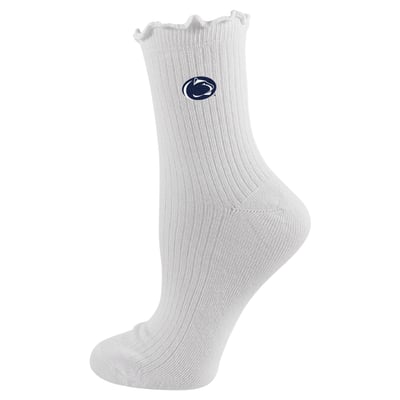  Penn State Nittany Lions PRO Compression Youth Logo Lettuce Hem Quarter Socks - White
