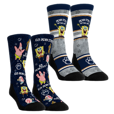  Penn State Nittany Lions Rock Em Youth SpongeBob SquarePants Two-Pack Crew Socks Set - Navy