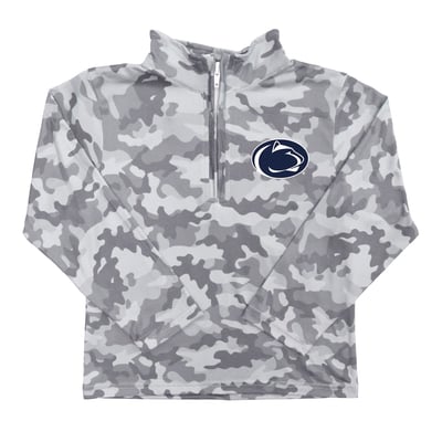  Penn State Nittany Lions Vive La Fete Youth Camo Quarter-Zip Sweatshirt - Gray